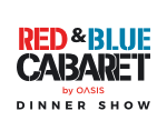 White Logo Red & Blue Cabaret Location