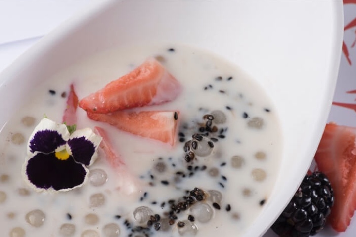 Tapioca dessert served at the Maki Taco Restaurant at The Pyramid at Grand Oasis Hotel